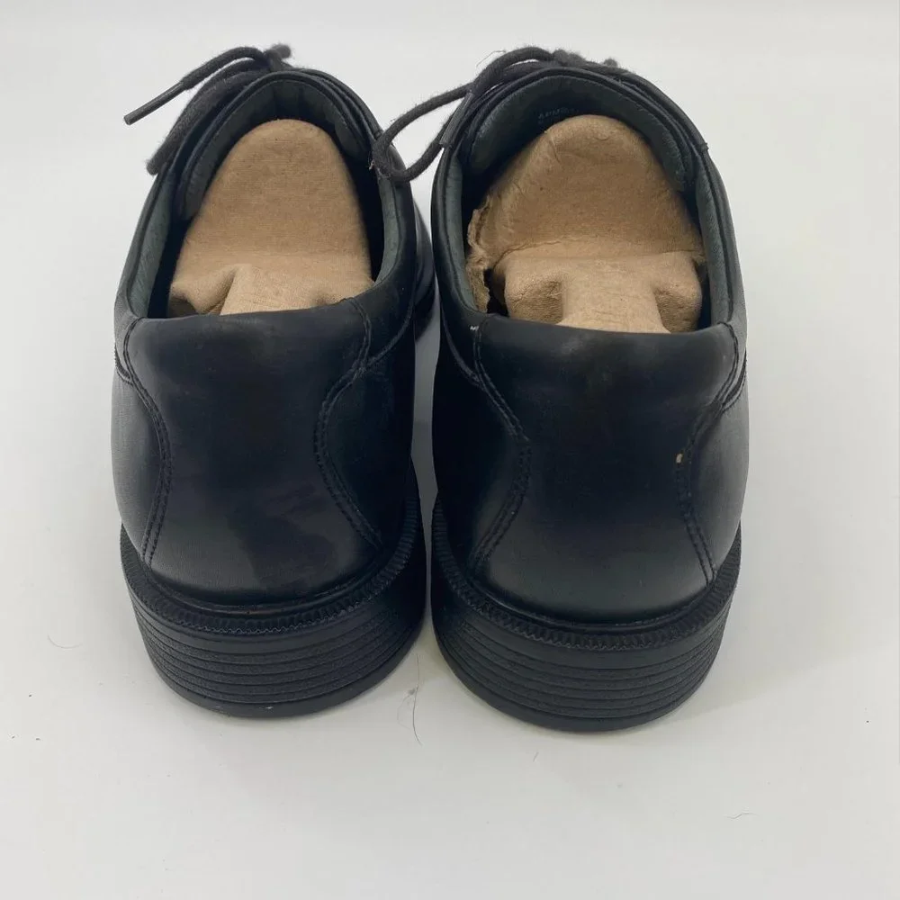 MENS ROCKPORT BLACK LEATHER DRESS SHOES‎